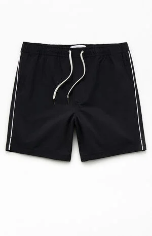 Jet Black Chambray 6" Swim Trunks image number 1