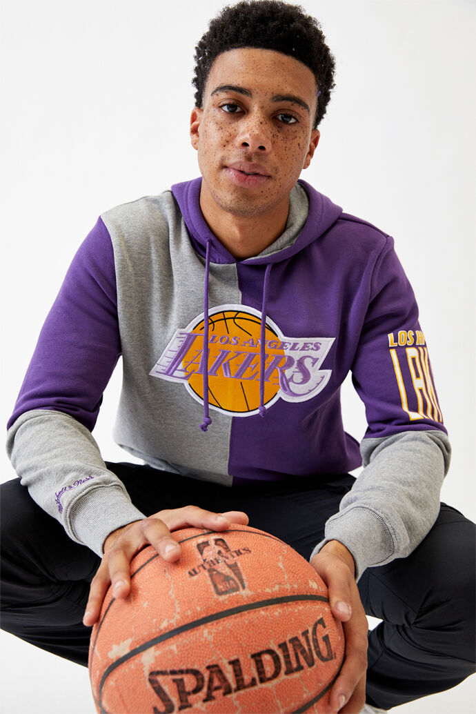 mitchell and ness lakers split t shirt