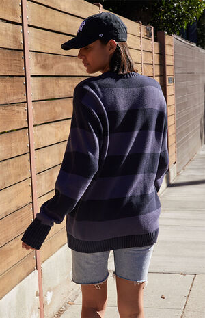 Navy & Light Blue Brianna Striped Sweater image number 3