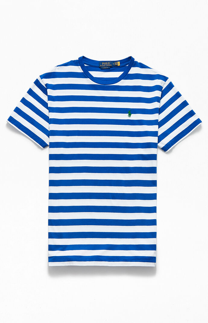 ralph lauren white and blue striped shirt