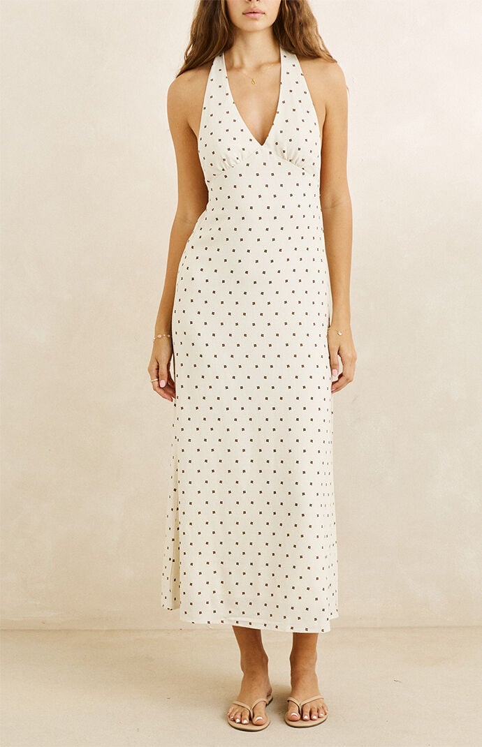 Rhythm Women's Sandy Halter Midi Dress In Cream In White