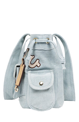 Blue Denim Multi Patch Tote Bag image number 6