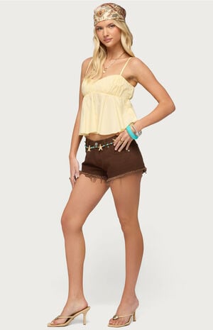 Byrdie Ruched Babydoll Tank Top image number 4