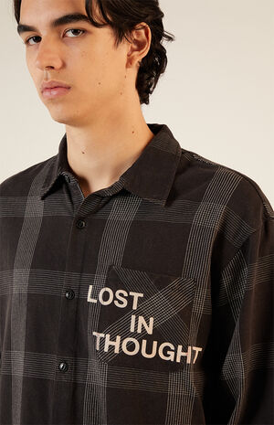 Black Graphic Flannel Shirt image number 3