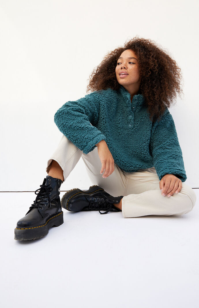 Sherpa henley sweatshirt sales