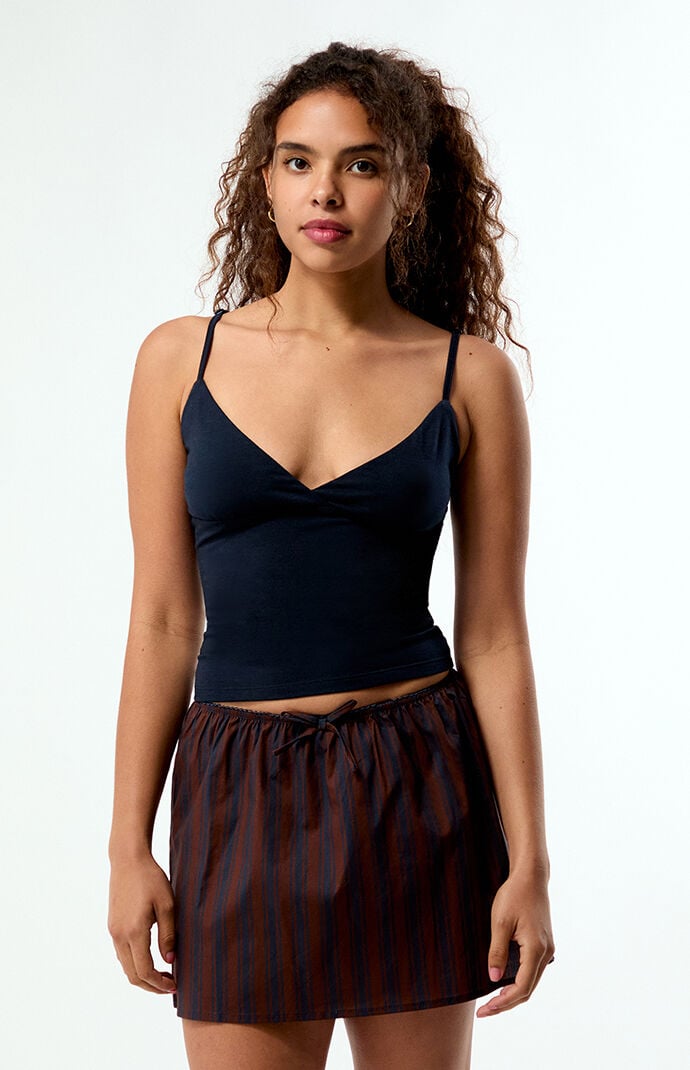 WEWOREWHAT Striped Pull-On Mini Skirt