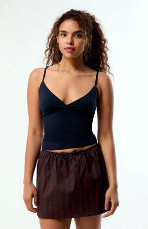 Striped Pull-On Mini Skirt image number 1