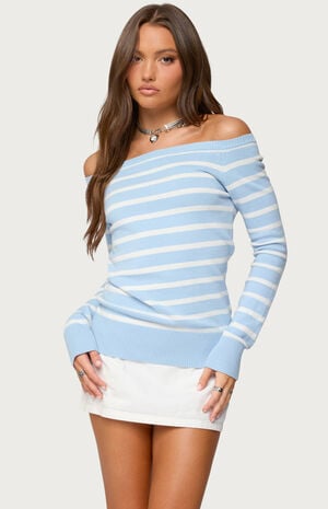 Lori Striped Off Shoulder Sweater image number 1