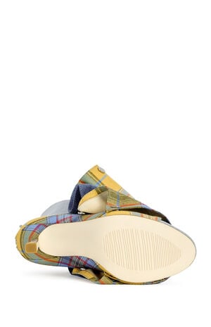 Women's Yellow Plaid Birdsong Stiletto Booties image number 5