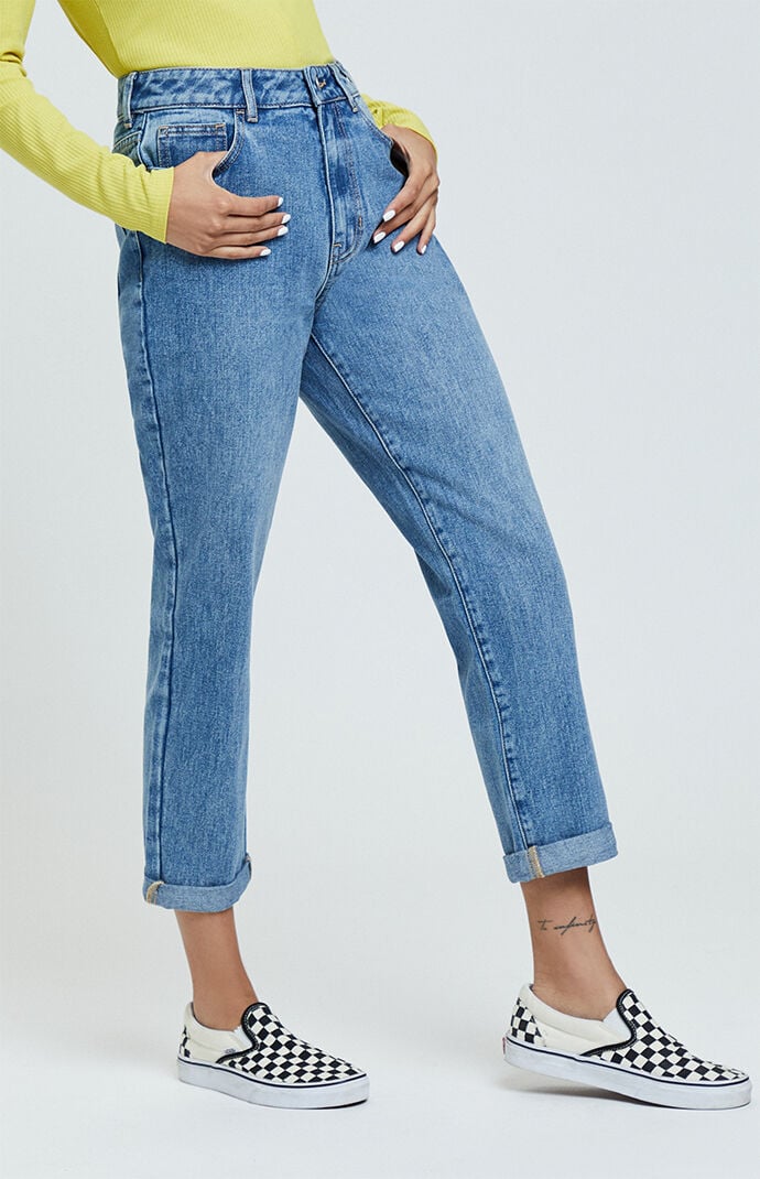 pacsun white and blue jeans