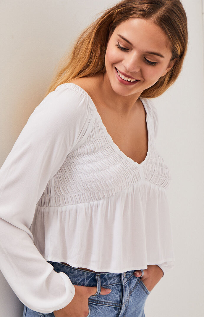 Baby doll long sleeve top clearance