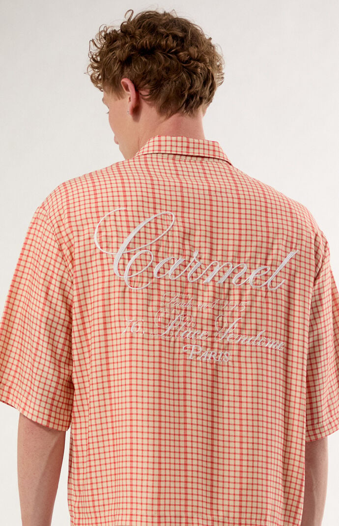 Pacsun Carmel Plaid Short Sleeve Button Down Shirt