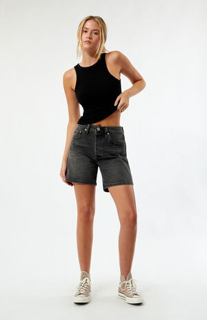 501 Original Black Mid-Length Denim Shorts image number 4