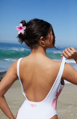 3 Pack Pink Plumeria Hair Claw Clips