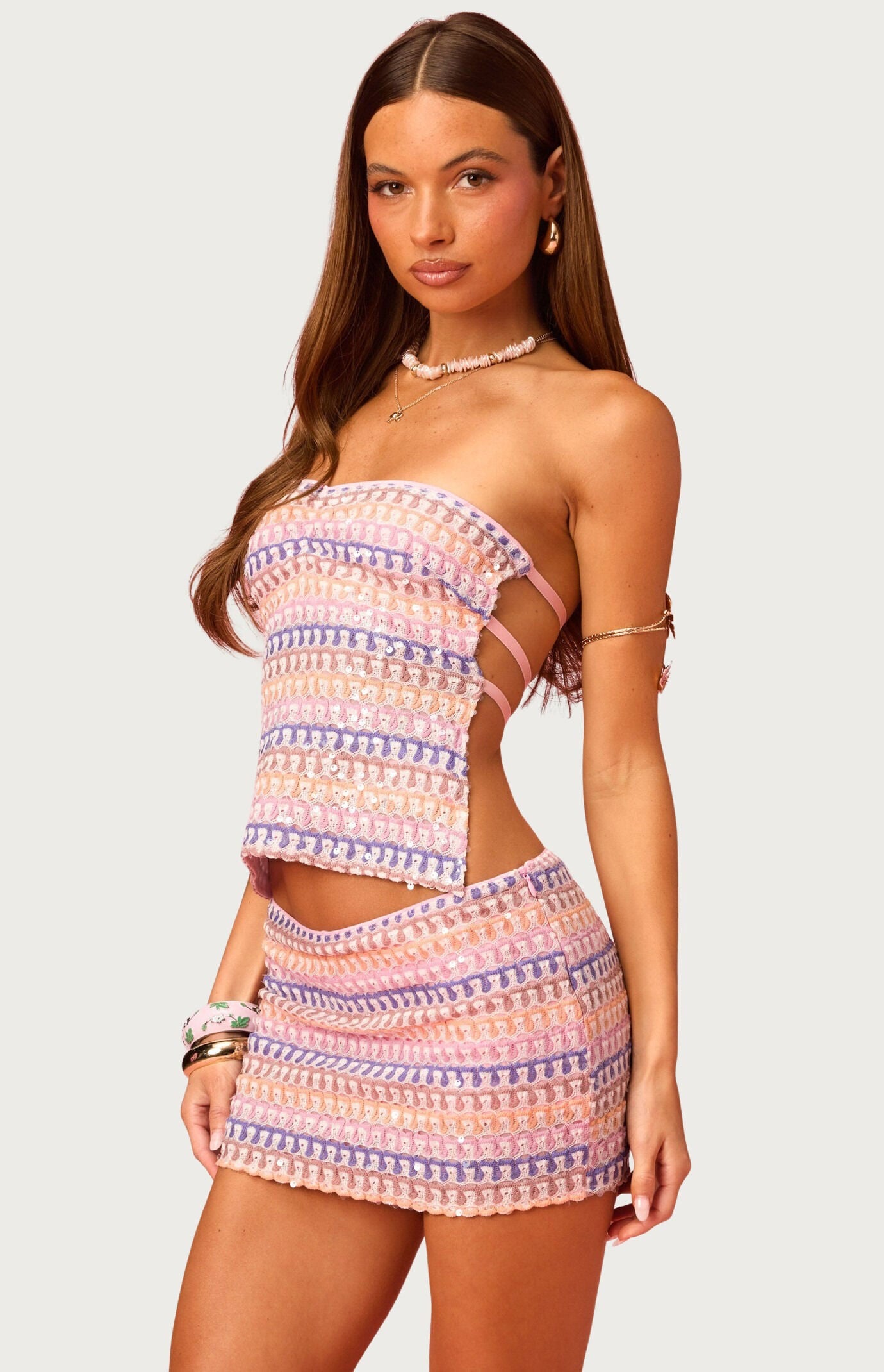 Edikted Barbie Backless Sequin Knit Top