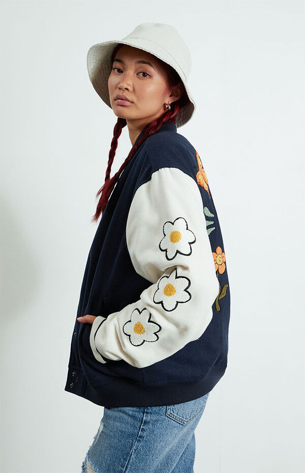 PacSun Navy Varsity Jacket PacSun