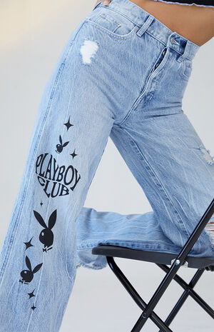 By PacSun Eco Super Distressed High Waisted Baggy Jeans image number 5