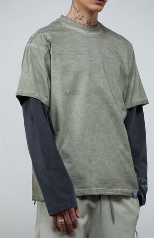 Gray&nbsp;Vintage Wash Heavyweight Oversized T-Shirt image number 3