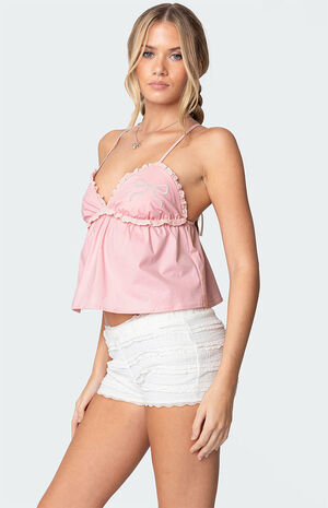 Bow & Frill Babydoll Top image number 3