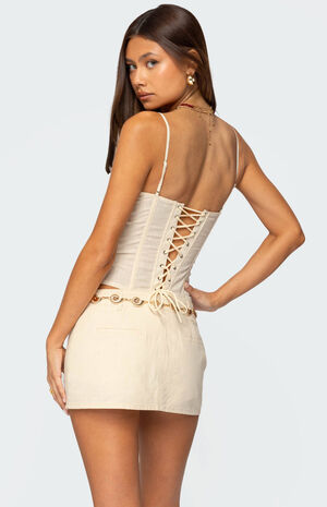 Avena Linen Look Lacey Corset image number 5