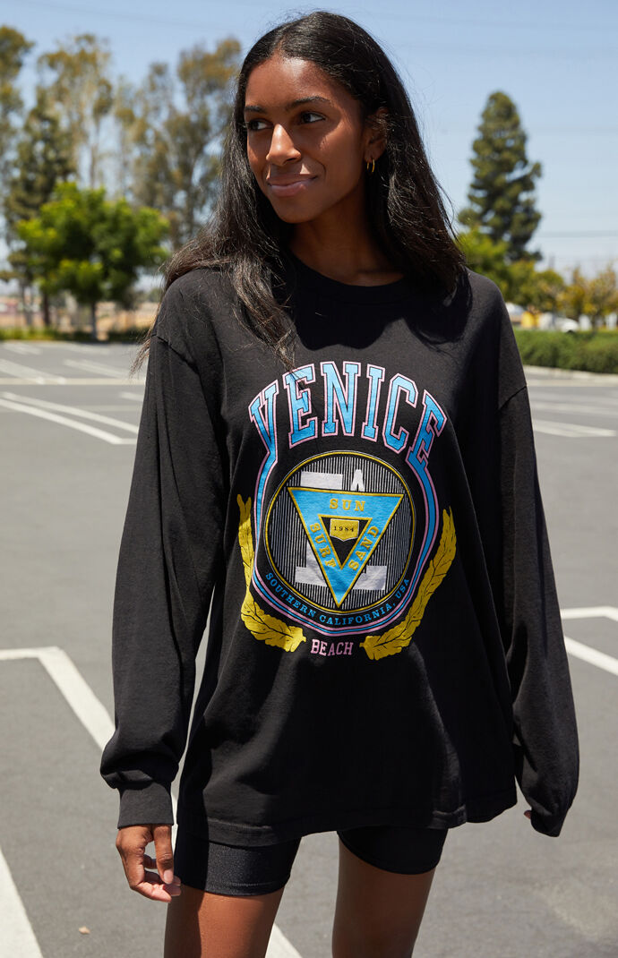 Black Camila Long Sleeve Venice T-Shirt