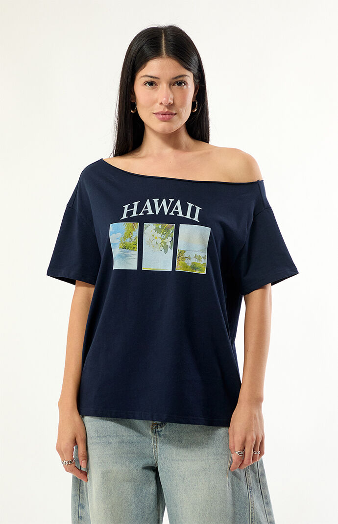 Edikted Hawaiian Babe Off-The-Shoulder T-Shirt