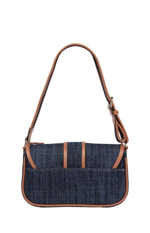 Dark Denim Double Pocket Satchel Bag image number 7