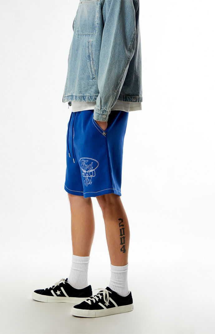 True Religion x Ford Big Fleece Blue Sweat Shorts