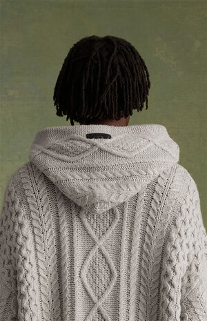 Silver Cloud Cable Knit Hoodie image number 4