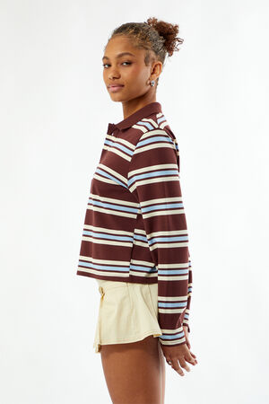 Megan Striped Long Sleeve Polo Shirt image number 4