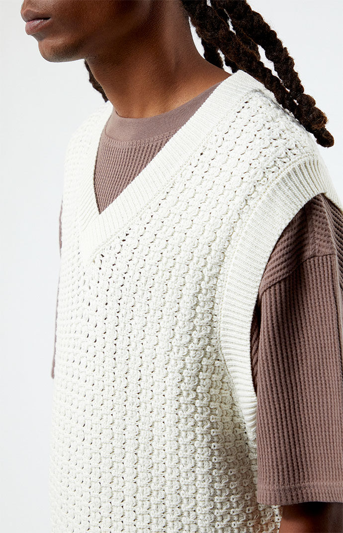 Pacsun White Crochet Knit Vest | PacSun