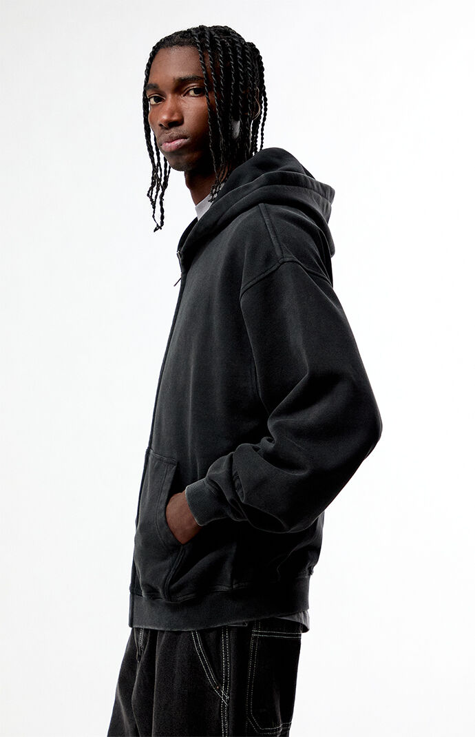 Pacsun Washed Black Full Zip Hoodie | Pacsun