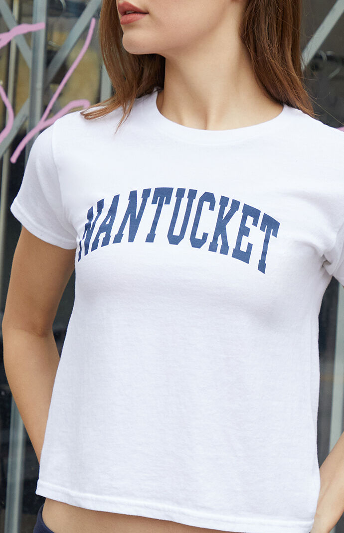 John Galt White Nantucket Cropped T-Shirt