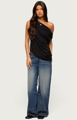 Ofelia Asymmetric Off Shoulder Ruched Top image number 4