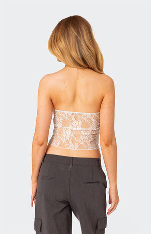Twilight Sheer Lace Split Front Top image number 5
