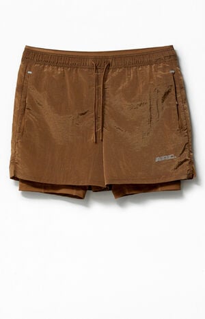 Active Brown Ripstop Running Shorts image number 1