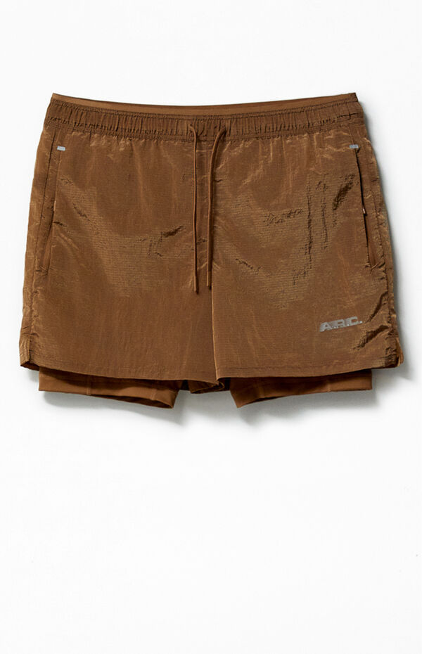 A.R.C. Active Brown Ripstop Running Shorts