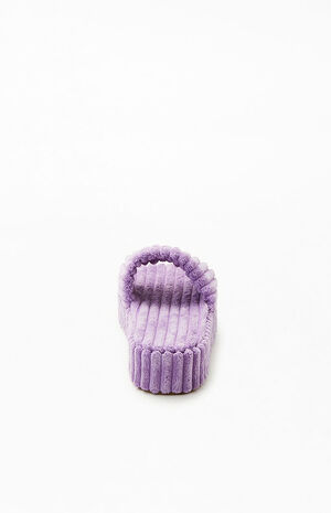 Women's Purple Towel Platform Slide Sandals image number 3