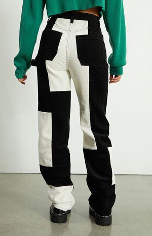 White & Black Corduroy Carpenter Pants image number 4