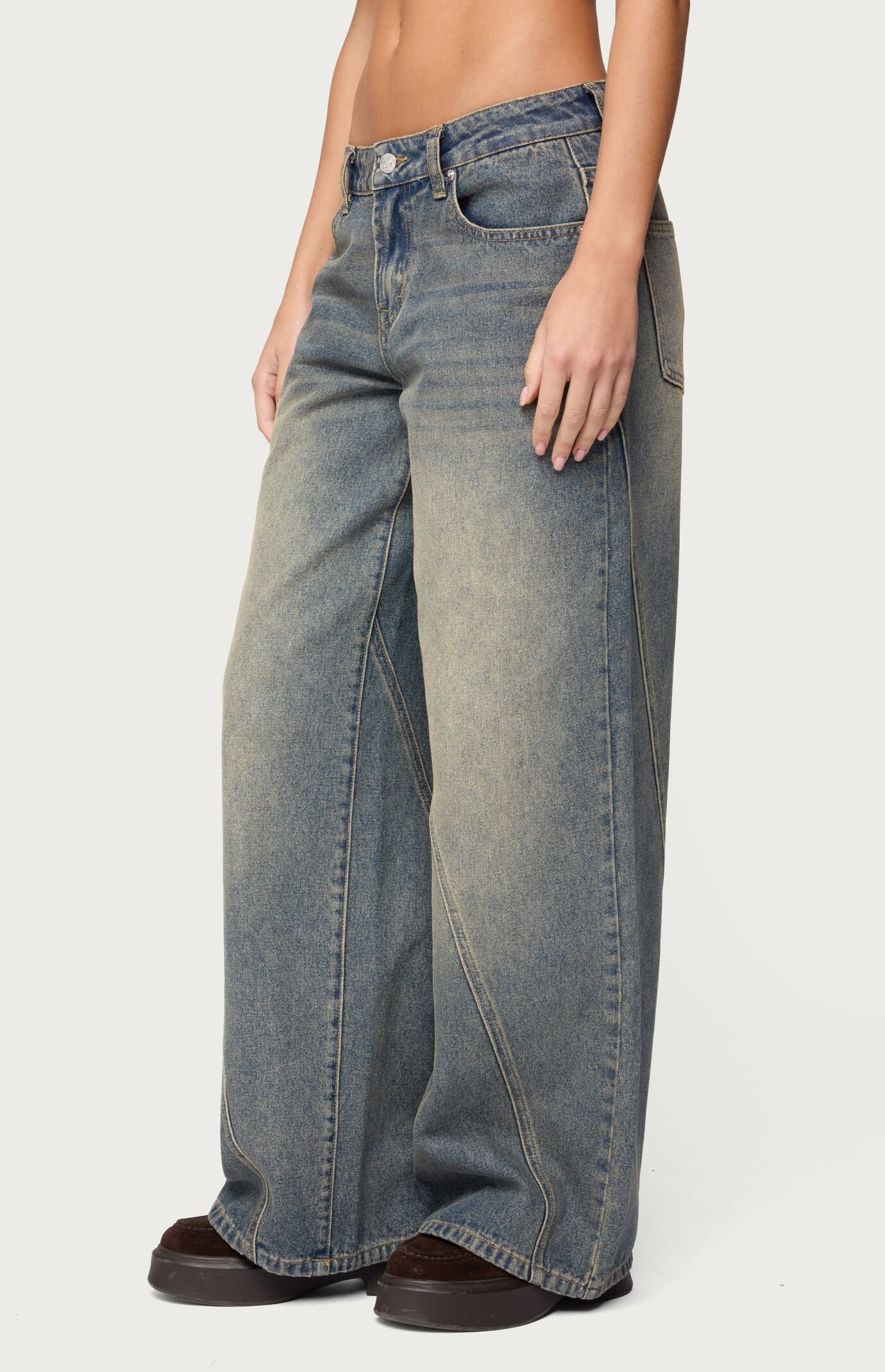 Edikted Vintage Washed Low Rise Baggy Jeans
