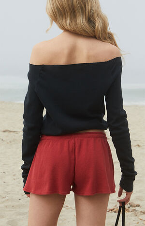 Red Summer Thermal Shorts image number 4