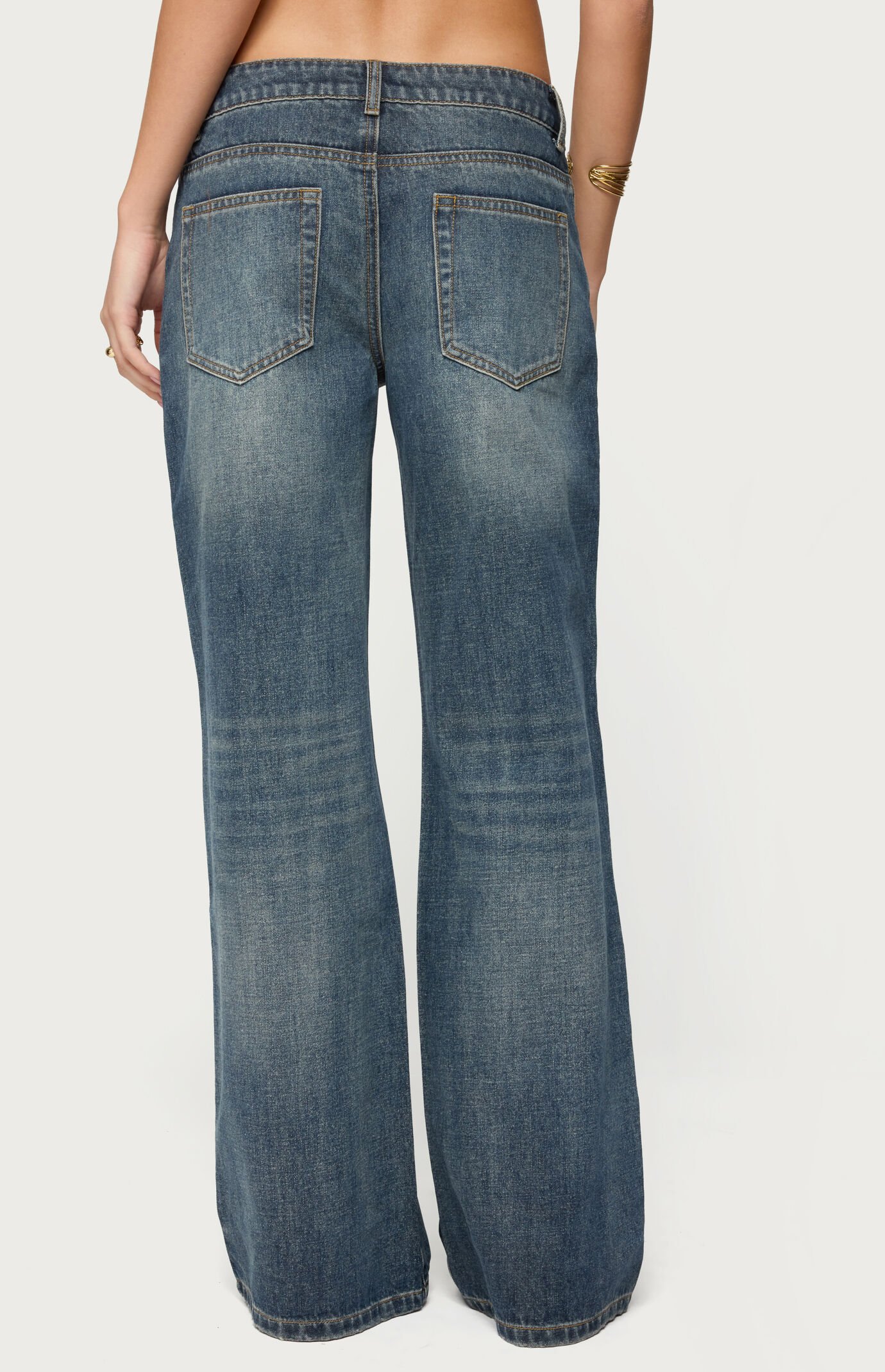 Edikted Della Waist Scarf Low Rise Baggy Jeans