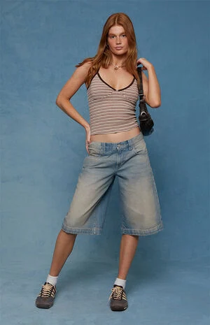 Peyton Extreme Jorts Light Blue Tint image number 2