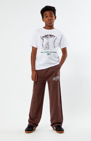 Brown Logo Baggy Sweatpants image number 2