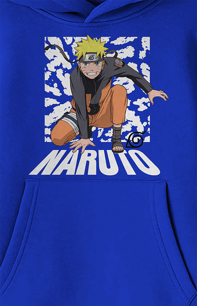 Youth Boys Naruto Shippuden Anime Cartoon Royal Blue Hoodie Xs