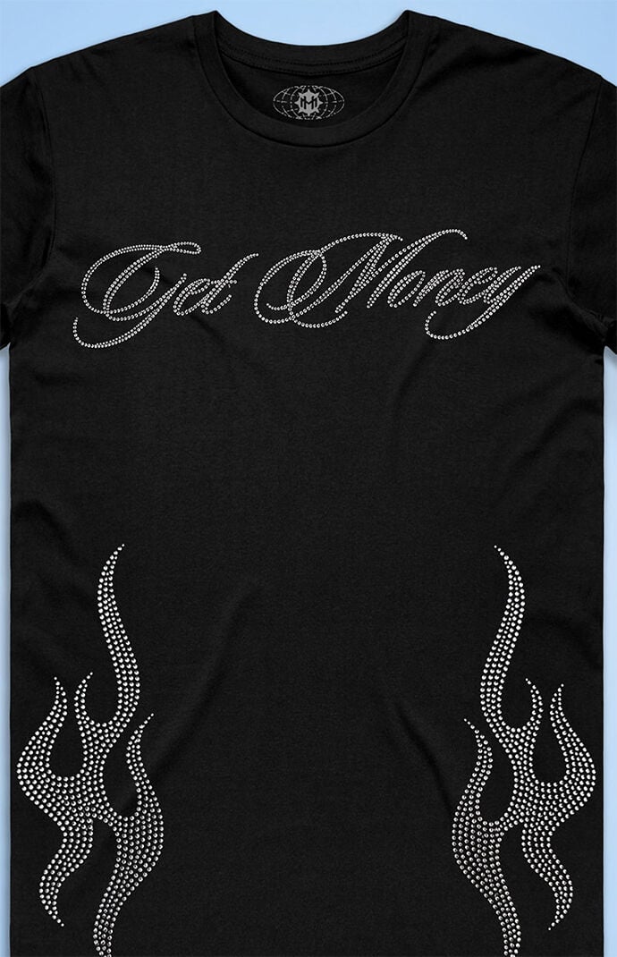 HASTAMUERTE Flames Rhinestone T-Shirt