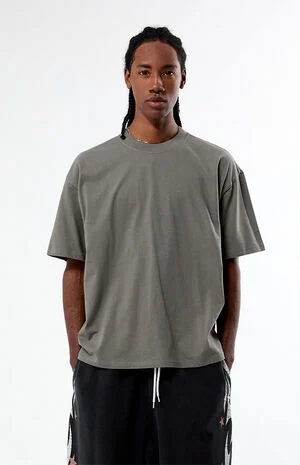 Charcoal&nbsp;Basic Oversized T-Shirt image number 1