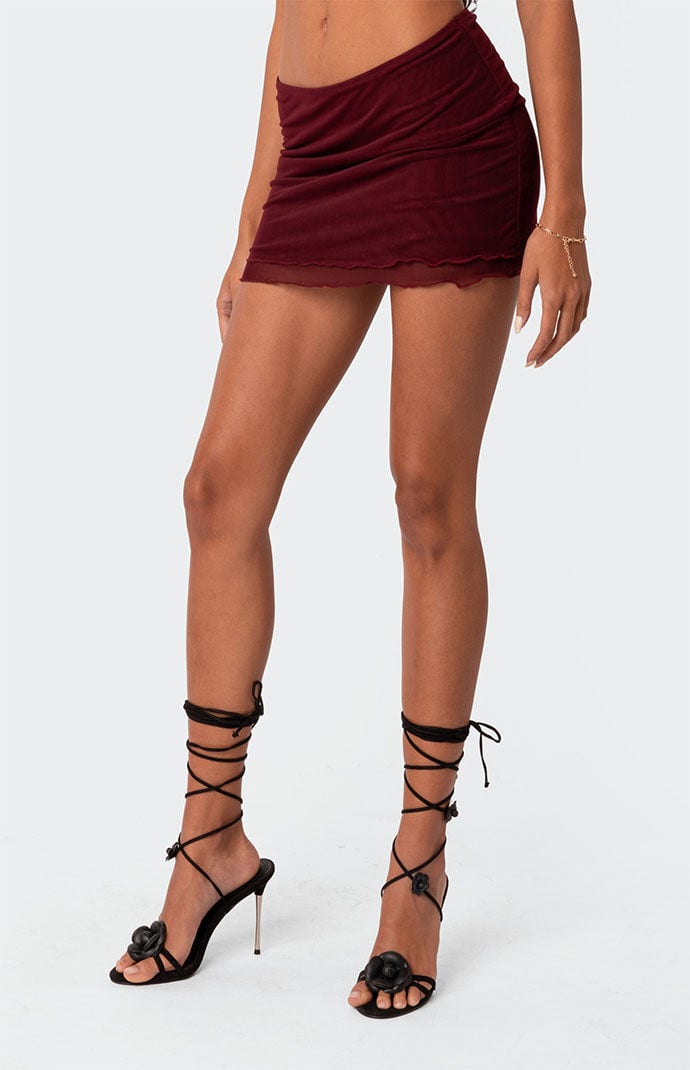 Edikted Ariyah Mesh Mini Skirt