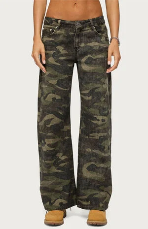 Soya Camo Low Rise Baggy Jeans image number 1