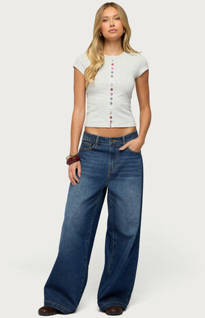 Cary Mixed Button Up T-Shirt image number 4